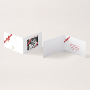 Apple Red Ribbon-kerstfoto Kaart