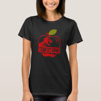 Apple Rex Dinosaur Back To School Team 1st Grade   T-shirt