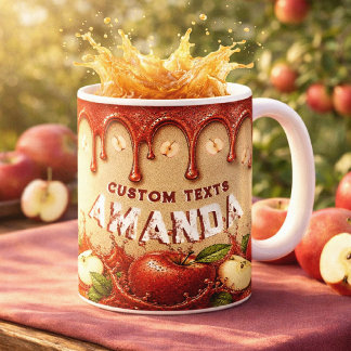 Apple Rood Beige Vintage Favor | Retro Tuinfeest Koffiemok