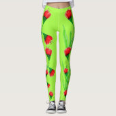 Apple rood en Limoen Leggings (Voorkant)
