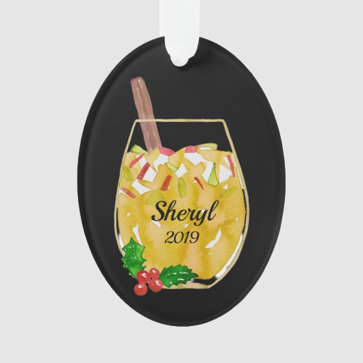 Apple Sangria Personalized Ornament (voorkant)