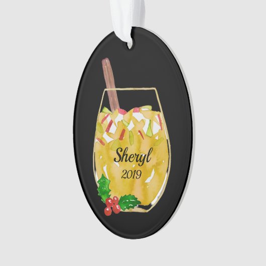 Apple Sangria Personalized Ornament (voorkant)