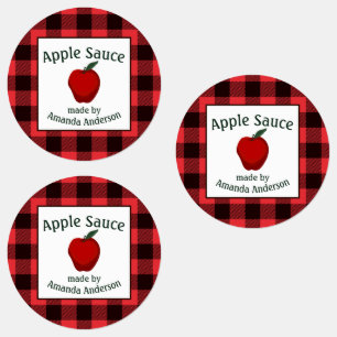 Apple Sauce Canning bewaart Plaid C Food Label