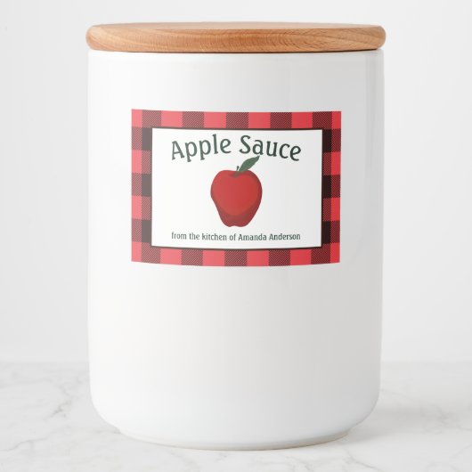 Apple Sauce Canning Phold H Food Label Voedselcontainer Etiket (Voorkant)