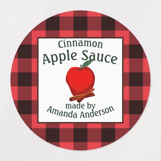 Apple Sauce Cinnamon behoudt Pset C Etiket Labels (Design 1)