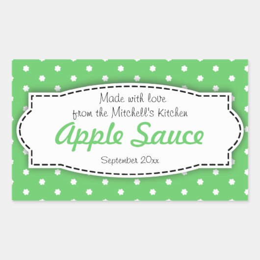 Apple Sauce conservert groene etiketten met etiket (Voorkant)