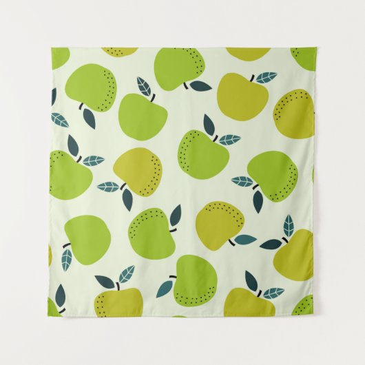 Apple seamless pattern. Fruit theme illustration.a Wandkleed (Voorkant)