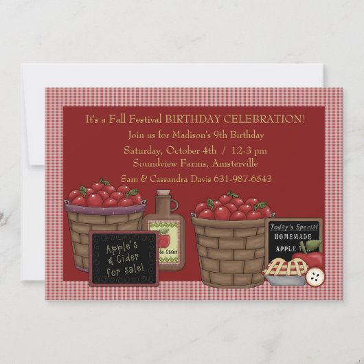 Apple sélectionnant le temps - invitation de fête (Devant)