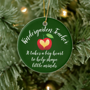 Apple Shape Little Minds Personalized Teacher Keramisch Ornament