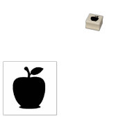 Apple Silhouet 1 inch Rubber Stamp Rubberstempel (Gestempeld)