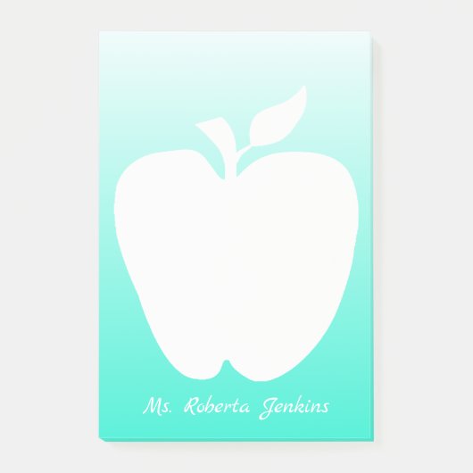 Apple Silhouette Teacher's Note Pad (Voorkant)