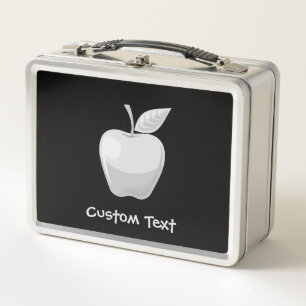 Apple Silver Metal Lunch Box
