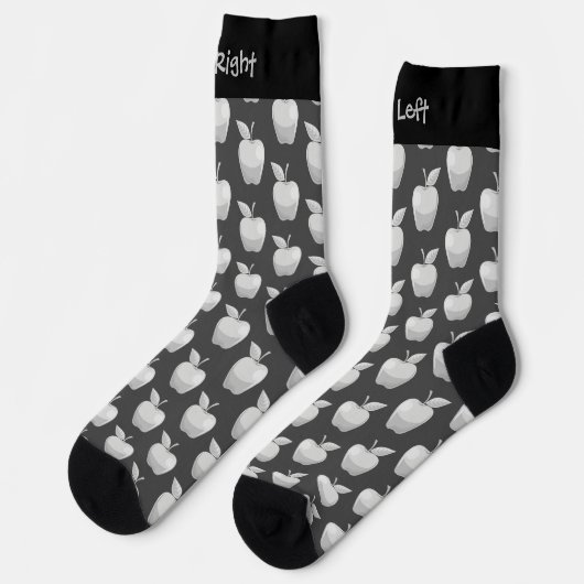 Apple Silver Pattern Socks Sokken (Links)