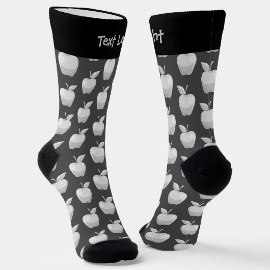 Apple Silver Pattern Socks Sokken (Gebogen)