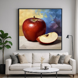 Apple Slice - Painterly Style Stilleven Kunst Poster