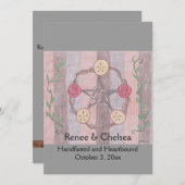 Apple Slice Pentacle Wreath Handfasting Wedding Kaart (Voorkant / Achterkant)