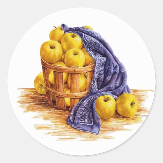 Apple Stickers Golden Delicious Apple Basket (Voorkant)