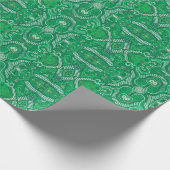 Apple Stripe Bohemian Boho Arabesque Pattern Green Cadeaupapier (Hoek)