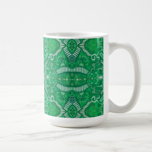Apple Stripe Bohemian Boho Arabesque Pattern Green Koffiemok (Rechts)
