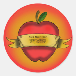  Apple Tattoo adreslabel Ronde Sticker