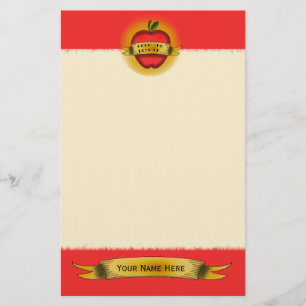  Apple-Tattoo Leerlingerie Briefpapier