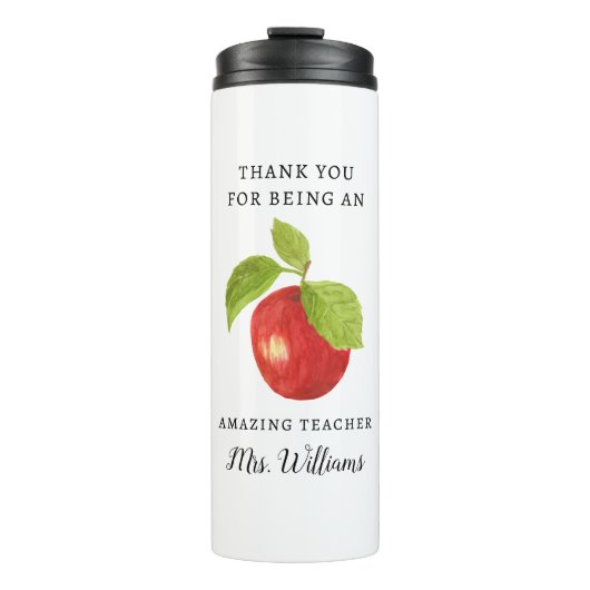 Apple Teacher Apprecier Name Tumbler Thermosbeker (Voorkant)
