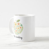Apple Teacher mug Personalized Floral Apple custom (Devant gauche)
