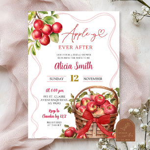 Apple Thema Rode Gingham Bruiloftsfeest Kaart