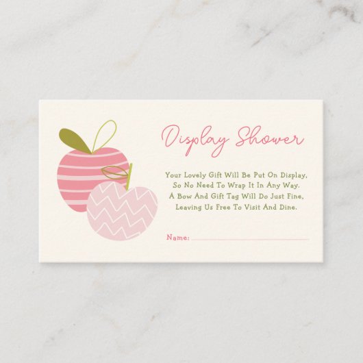 Apple Theme Herfst Baby Display Shower Enclosure Informatiekaartje (Voorkant)