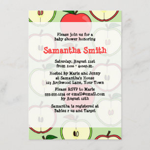 Apple ThMED Baby shower Invitation Kaart