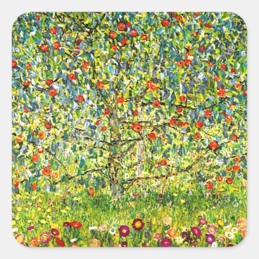 Apple Tree and Flowers 1912 Vierkante Sticker (Voorkant)