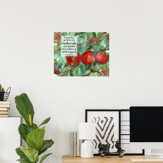Apple Tree Bible Scripture Ecclesiastes 2:5 Poster (Thuiskantoor)