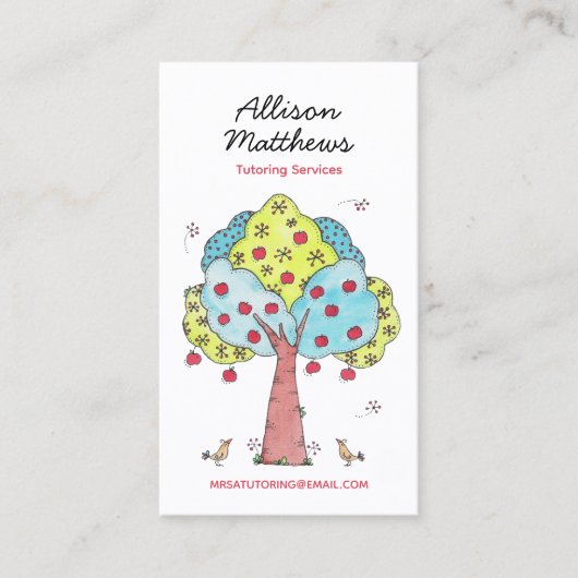 Apple Tree bijles Visitekaartje (Voorkant)