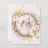 Apple Tree Blossom Brunch en Tea Invitations Kaart (Achterkant)