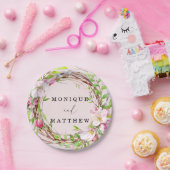 Apple Tree Blossom Wreath Wedding Papieren Bordje (Feest)