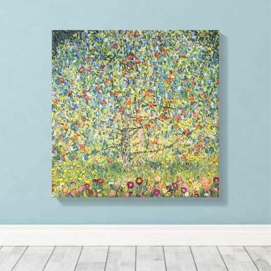 Apple Tree by Gustav Klimt,  Art Nouveau Canvas Afdruk (Insitu (Houten vloer))