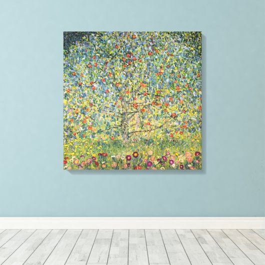 Apple Tree by Gustav Klimt,  Art Nouveau Canvas Afdruk (Insitu (Houten vloer))