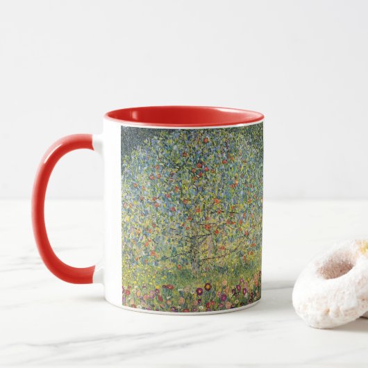Apple Tree by Gustav Klimt,  Art Nouveau Mok (Met donut)