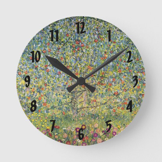 Apple Tree by Gustav Klimt,  Art Nouveau Ronde Klok (Voorkant)
