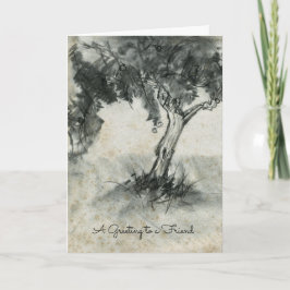 Apple Tree Charcoal Herfst Fruit Tree Friendship Kaart