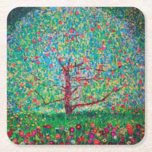 Apple Tree, Gustav Klimt Vierkante Kartonnen Onderzetter