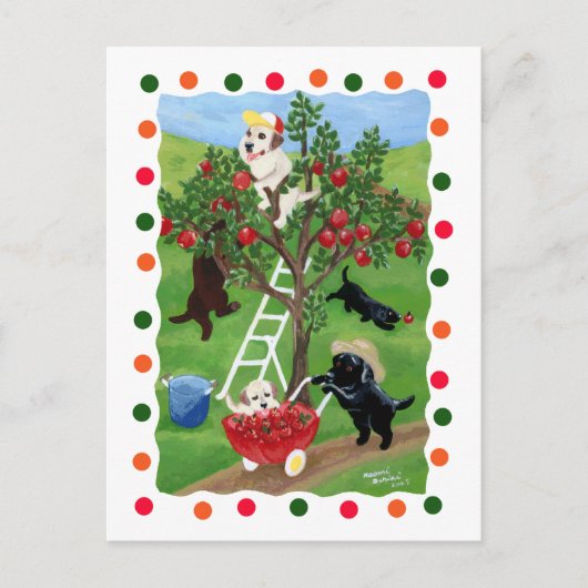 Apple Tree Labradors (punt) Briefkaart (Voorkant)