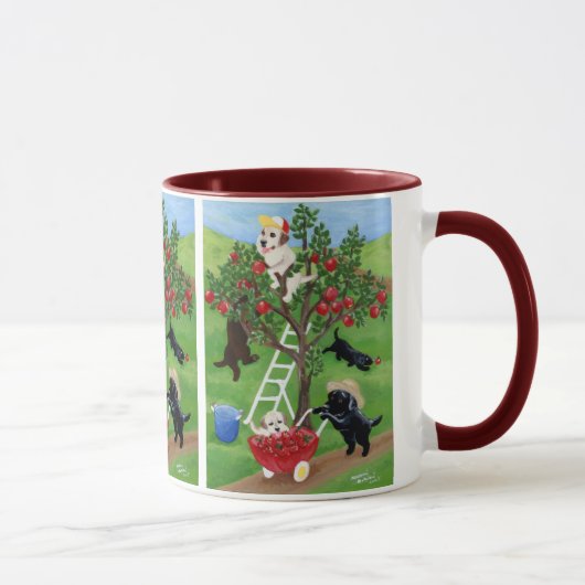 Apple Tree Labradors schilderen Mok (Rechts)