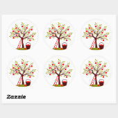Apple Tree Ronde Sticker (Vel)