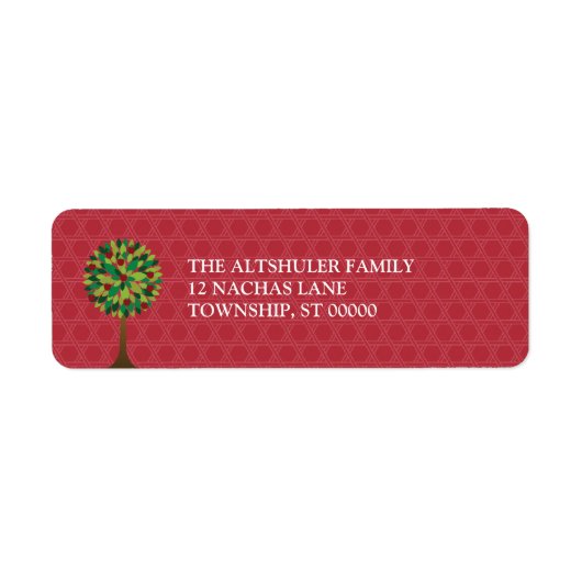 Apple Tree Rosh Hashanah Retouradres Label (Voorkant)