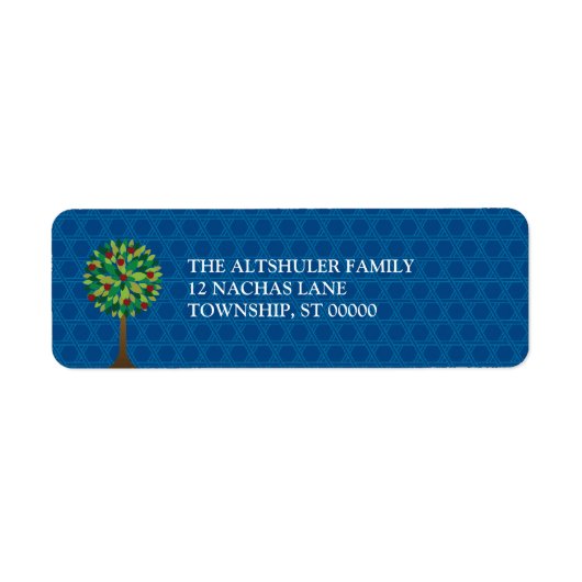 Apple Tree Rosh Hashanah Retouradres Label (Voorkant)