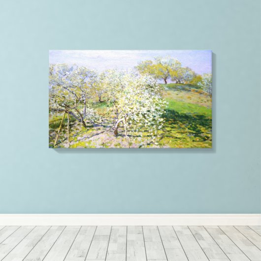 Apple Trees in Bloom (van Claude Monet) Canvas Afdruk (Insitu (Houten vloer))