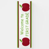 Apple van de rode en groene leraar op maat spandoek (Verticaal)