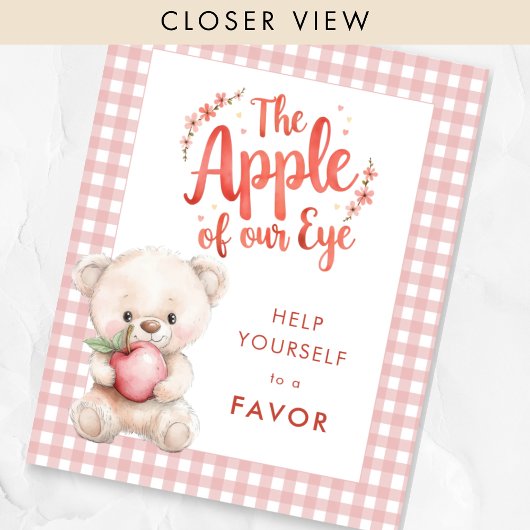 Apple van Eye Gingham Baby shower voorkeursbord Poster