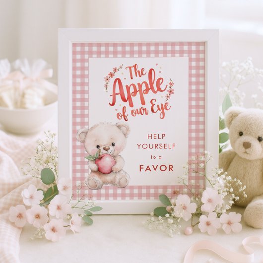 Apple van Eye Gingham Baby shower voorkeursbord Poster